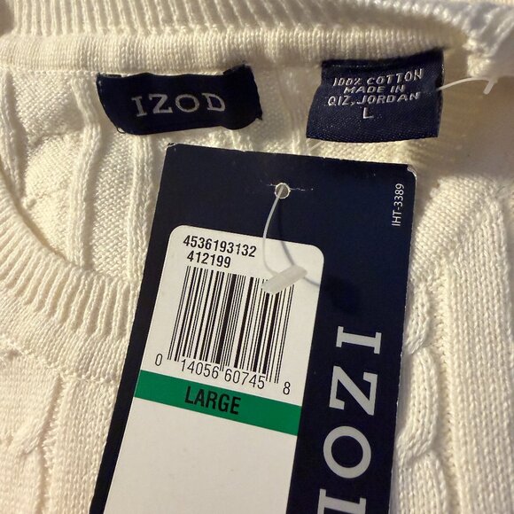 ✨✨Izod Cable Knit Sweater Beige XL NWT - Picture 2 of 5